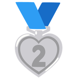 2nd place medal and heart suit