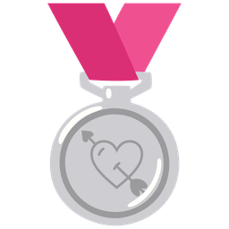 2nd place medal and heart with arrow