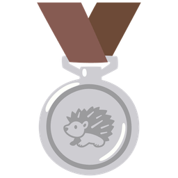 2nd place medal and hedgehog