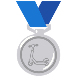 2nd place medal and kick scooter