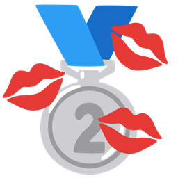 2nd place medal and kiss mark