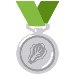 2nd place medal and leafy green