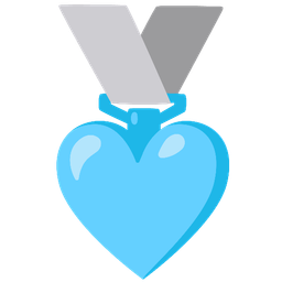 2nd place medal and light blue heart