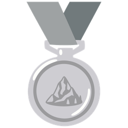 2nd place medal and mountain