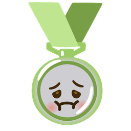 2nd place medal and nauseated face