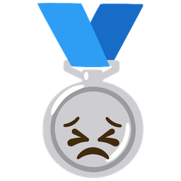 2nd place medal and persevering face