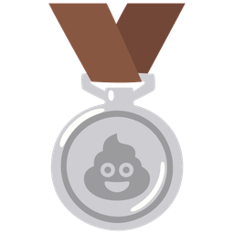 2nd place medal and pile of poo