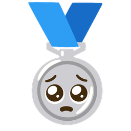 2nd place medal and pleading face