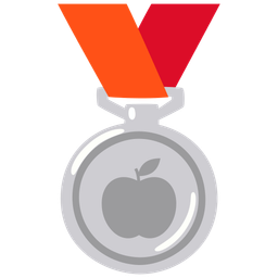 2nd place medal and red apple