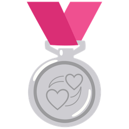 2nd place medal and revolving hearts