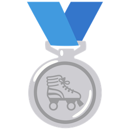 2nd place medal and roller skate
