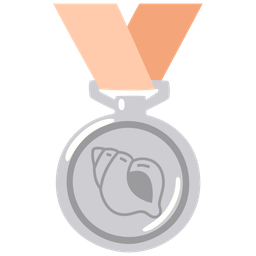 2nd place medal and spiral shell