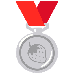 2nd place medal and strawberry