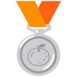 2nd place medal and tangerine