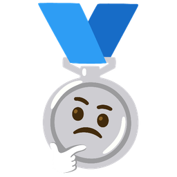 2nd place medal and thinking face