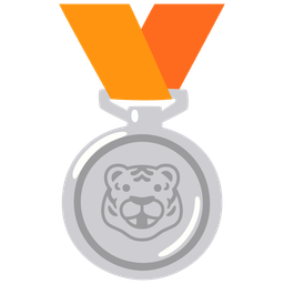 2nd place medal and tiger face