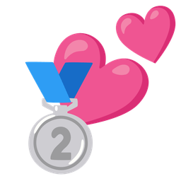 2nd place medal and two hearts