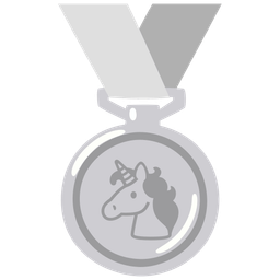 2nd place medal and unicorn