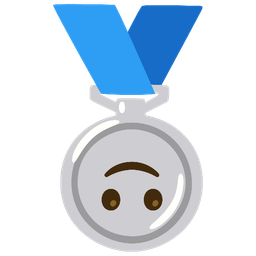 2nd place medal and Upside-down face