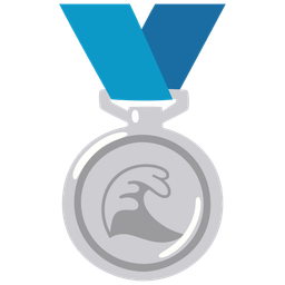 2nd place medal and water wave