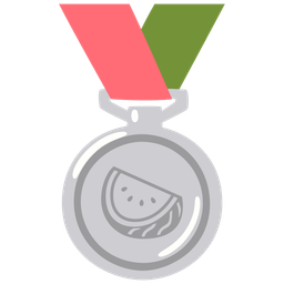 2nd place medal and watermelon