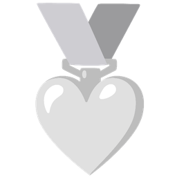 2nd place medal and white heart