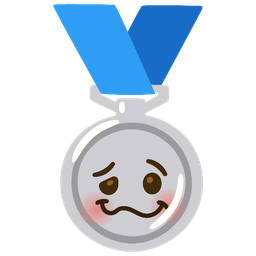 2nd place medal and woozy face