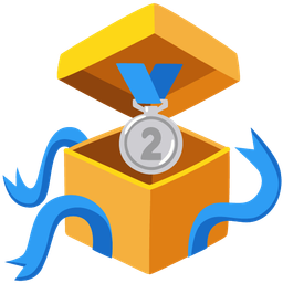 2nd place medal and wrapped gift