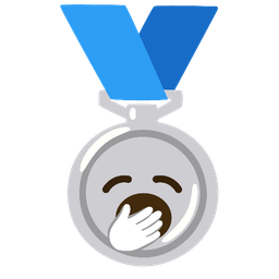 2nd place medal and yawning face