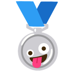 2nd place medal and Zany face