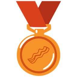 3rd place medal and bacon
