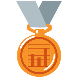 3rd place medal and bar chart