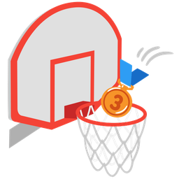 3rd place medal and basketball