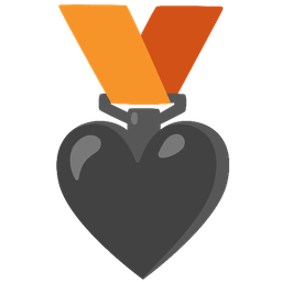 3rd place medal and black heart