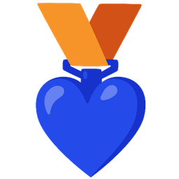 3rd place medal and blue heart