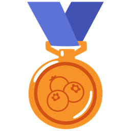 3rd place medal and blueberries