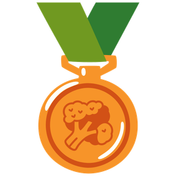3rd place medal and broccoli