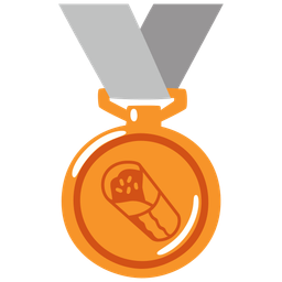 3rd place medal and burrito