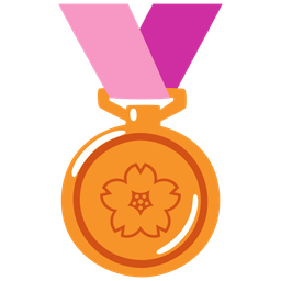 3rd place medal and cherry blossom
