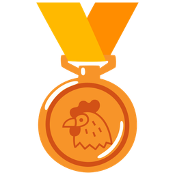 3rd place medal and chicken