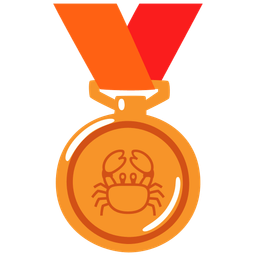 3rd place medal and crab