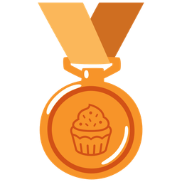 3rd place medal and cupcake