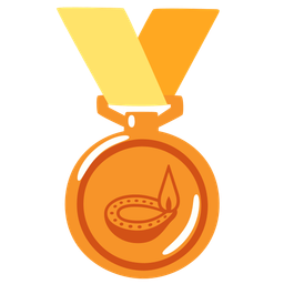 3rd place medal and diya lamp