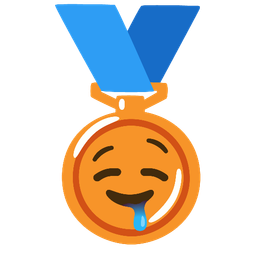 3rd place medal and drooling face