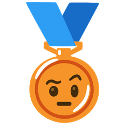 3rd place medal and Face with raised eyebrow