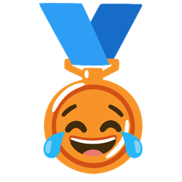 3rd place medal and Face with tears of joy