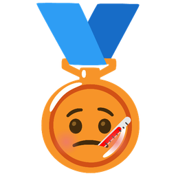 3rd place medal and face with thermometer
