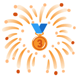 3rd place medal and fireworks