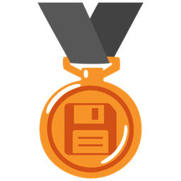 3rd place medal and floppy disk