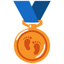 3rd place medal and footprints